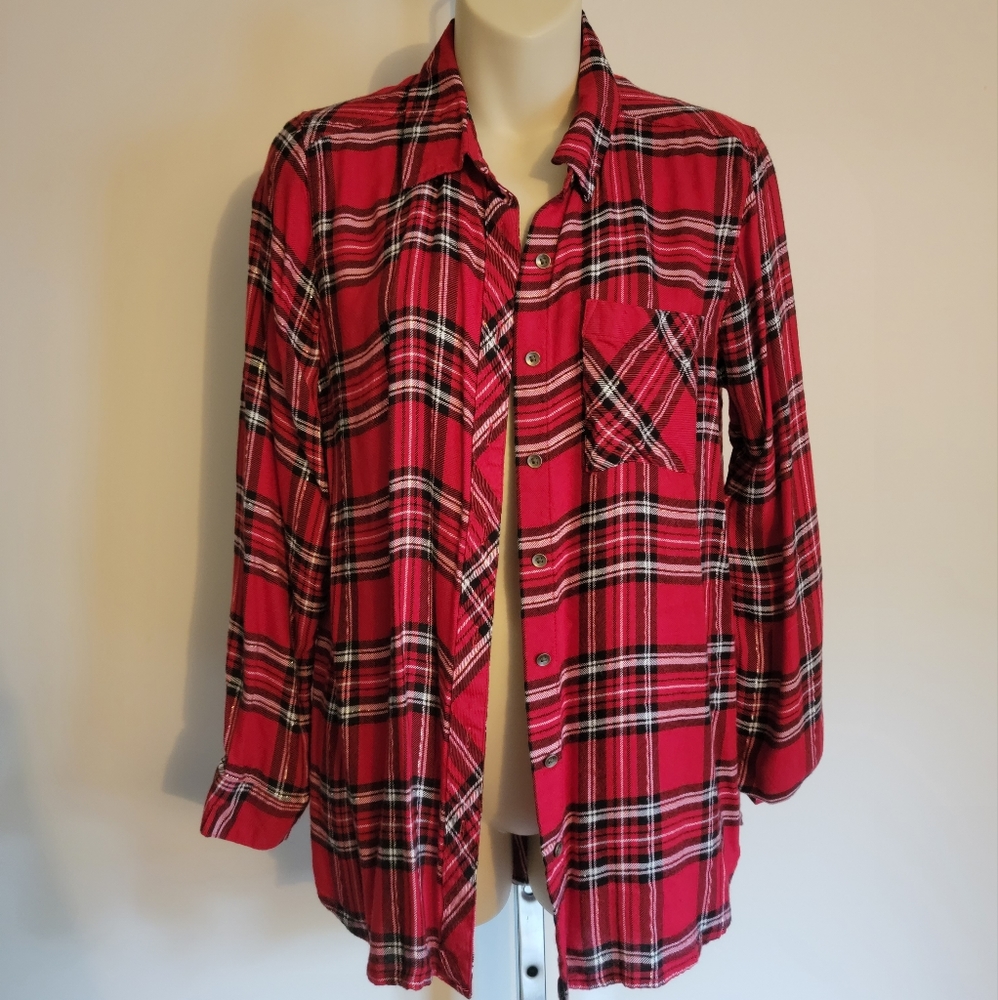 Red with gold thread plaid
